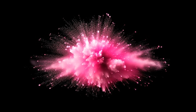 Pink sparks isolated on a black background