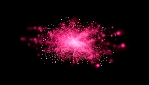 Photo pink sparks isolated on a black background