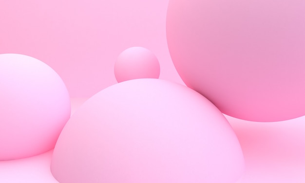 Pink sphere 3d abstract style