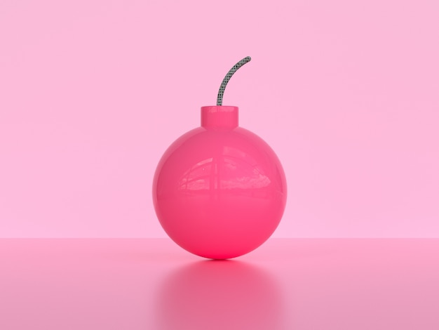 pink sphere ball blast 3d rendering pink scene