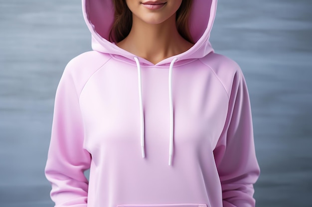 Photo pink sport clothes hoodie mockup