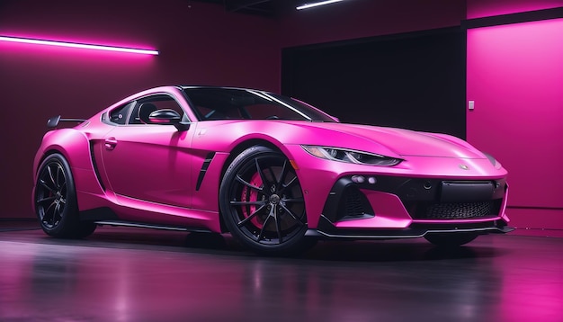 A pink sports car racing wallpaper