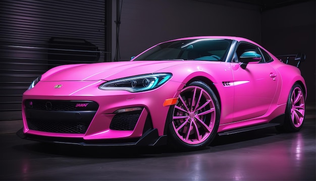 A pink sports car racing wallpaper