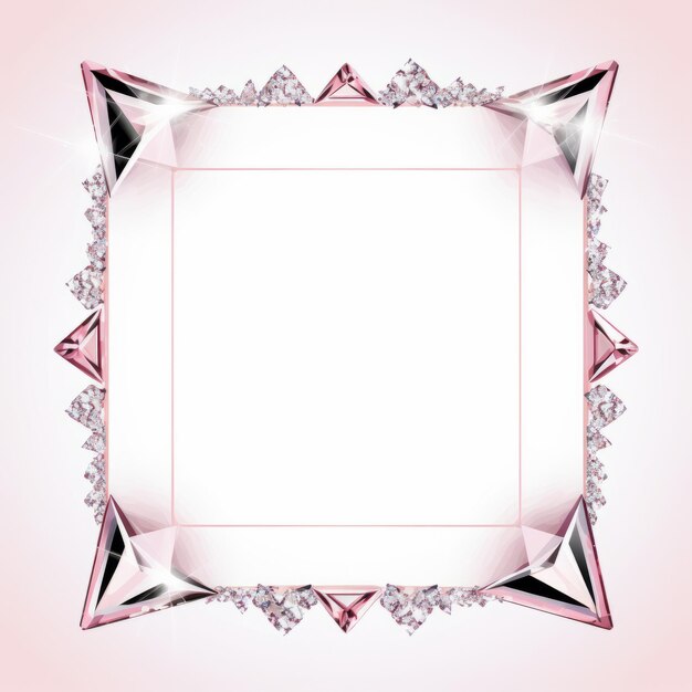 a pink square frame with diamonds on it