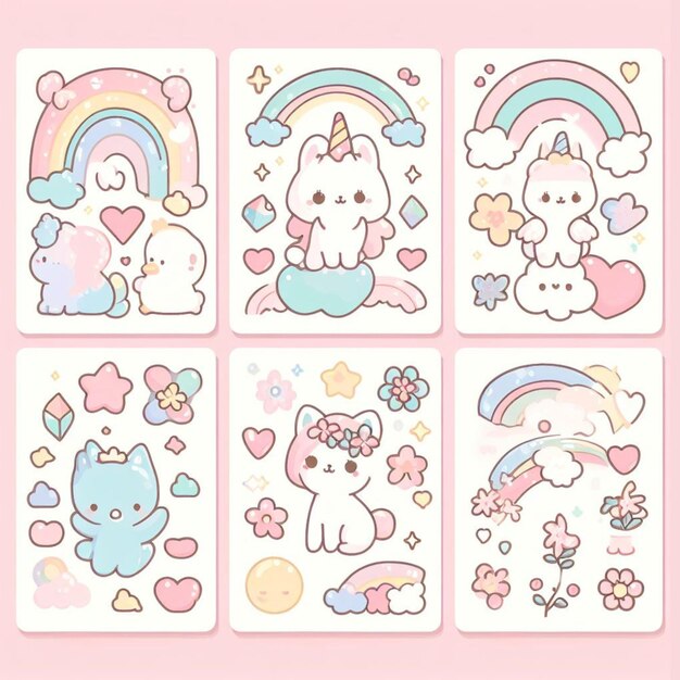 Photo pink square stickers