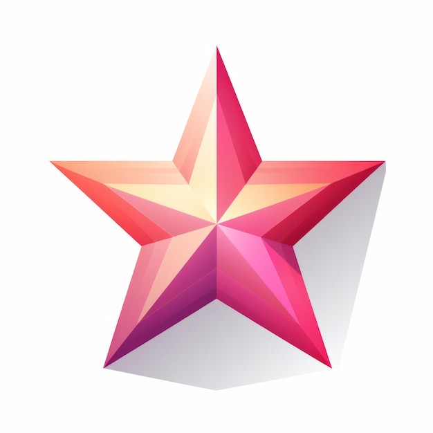 a pink star on a white background