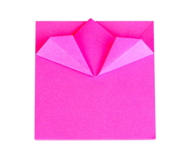 Pink sticky notes isolated on white