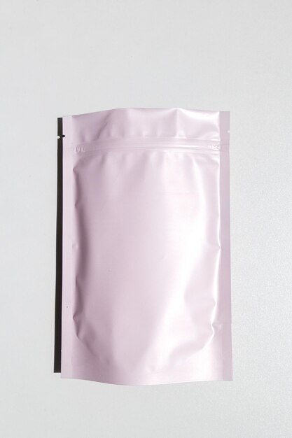 Pink storage bag with metallic texture with zip lock lock Food bags made of aluminum foil