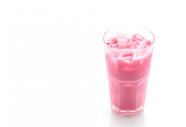 pink strawberry milkshake