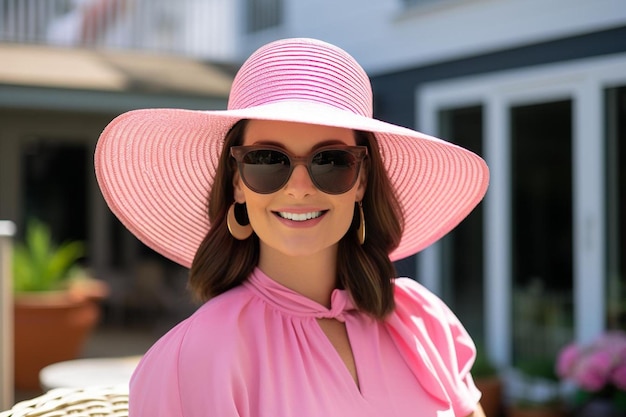 Pink sun hat for summer vibes