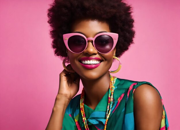 pink sunglasses and a smile girl