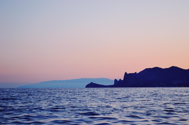 Pink sunset over Black Sea