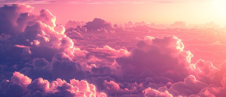 Photo pink sunset clouds