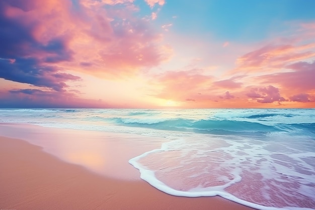 pink sunset over the ocean