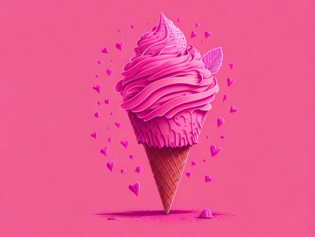 Pink sweet ice cream background