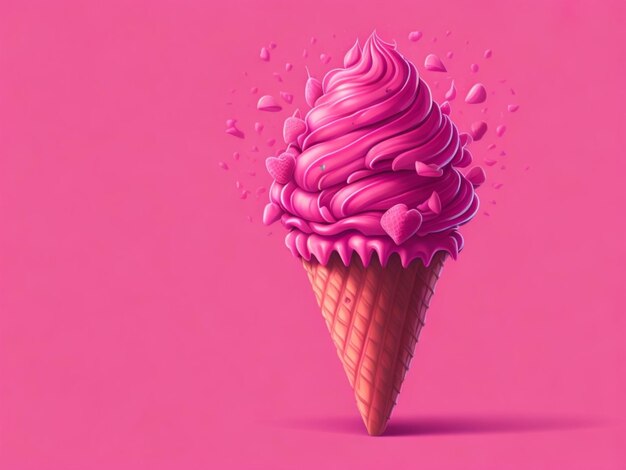 Pink sweet ice cream