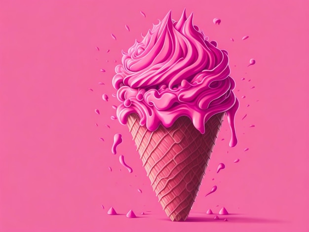 Pink sweet ice cream