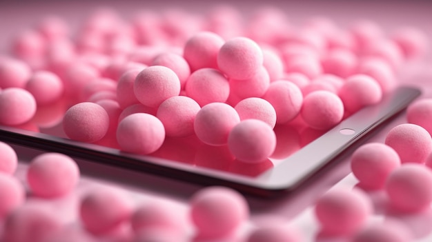 Photo pink tablets isolated