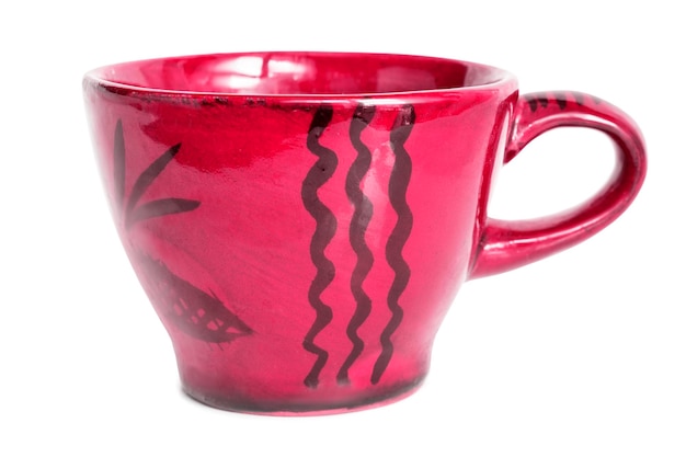 Pink tea cup isolated