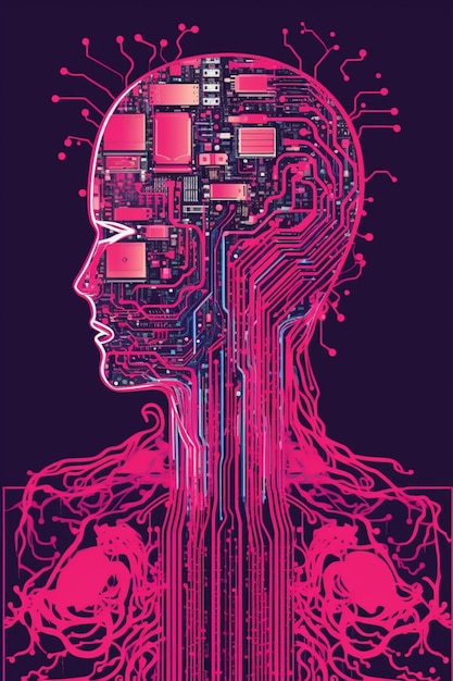 Pink themed clip art about artificial intelligence Generative AI