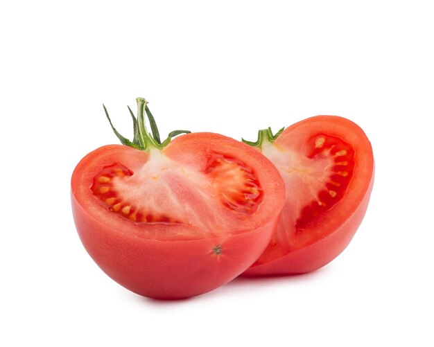 pink tomatoes on a white isolated background