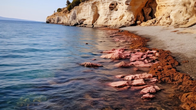 Pink trail of the sea photo uhd wallpaper