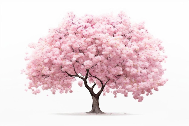 a pink tree with a pink flower on it