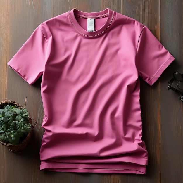 モックアップ用のピンクのTシャツ
