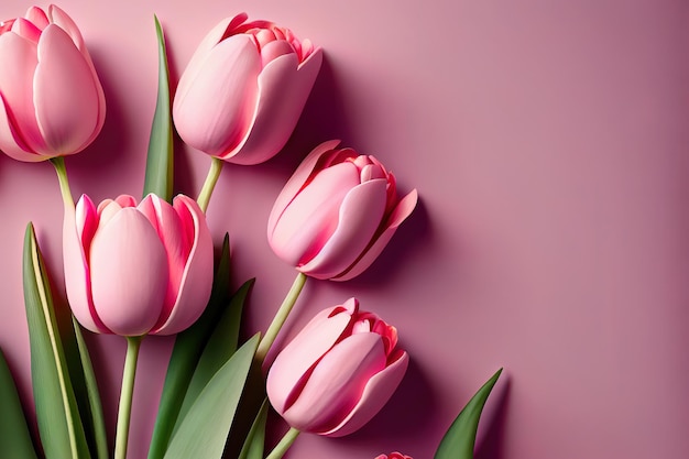 Розовые тюльпаны цветочный фон