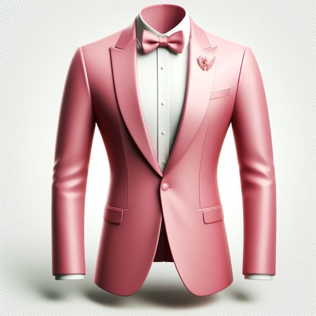 투명한 배경에 분홍색 스모킹 슈트 모형 사업가 슈트 png