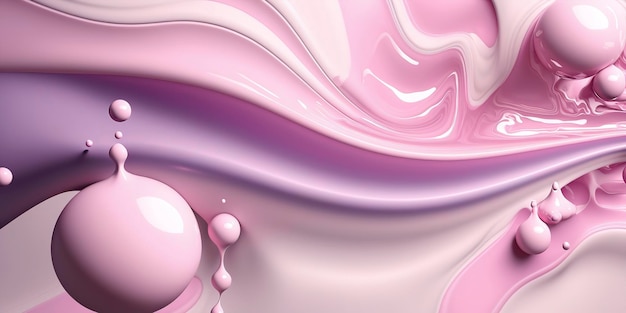 Pink twisted splashing jet isolated on pink background liquid splash abstract shape pastel color paint