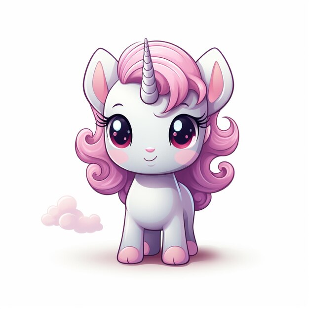 a pink unicorn with pink hair and pink hair