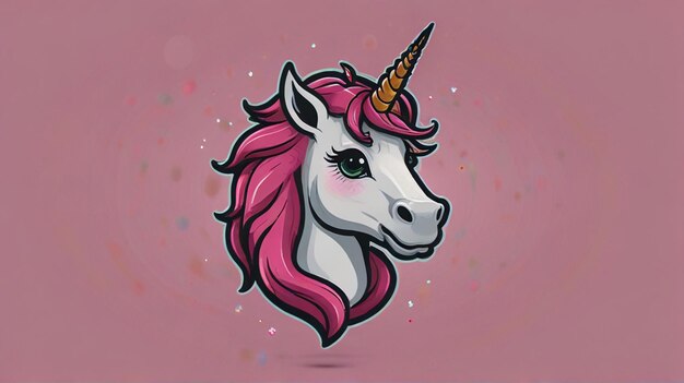 Photo a pink unicorn with a pink mane and the word unicorn on it