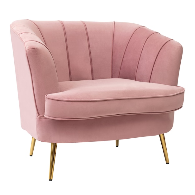 Pink velvet chair png mockup modern chic design