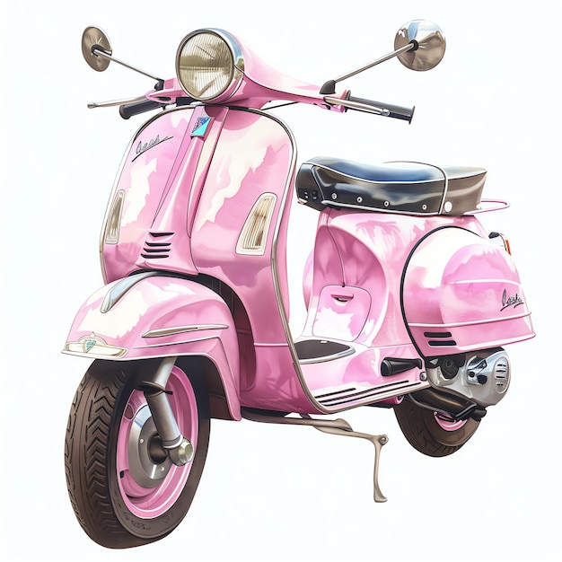 사진 분홍색 vespa 스쿠터 여름 간단한 생활