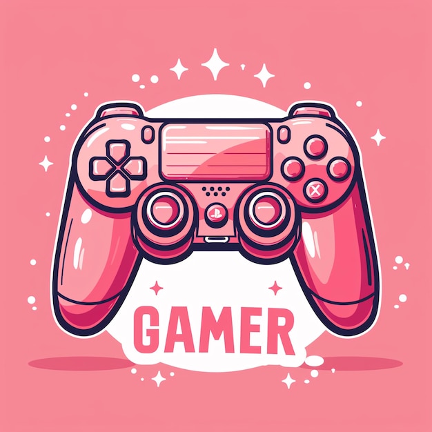 a pink video game controller