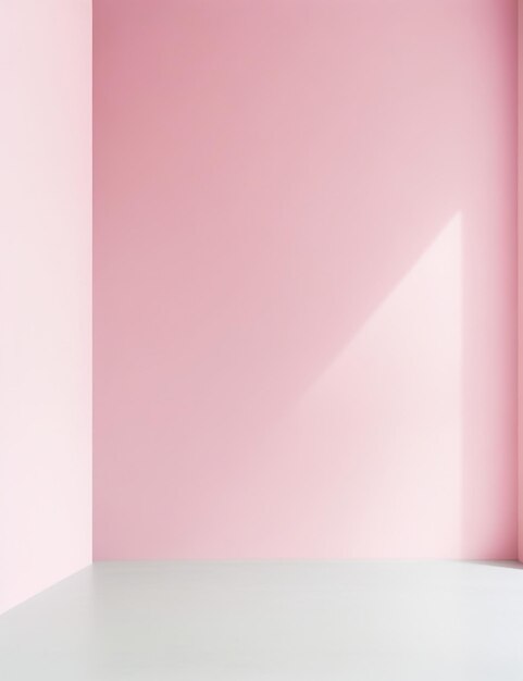 Pink wall in an empty room with concrete floor minimalist elegance