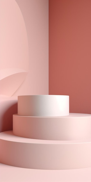 A pink wall with a cake stand in the corner.