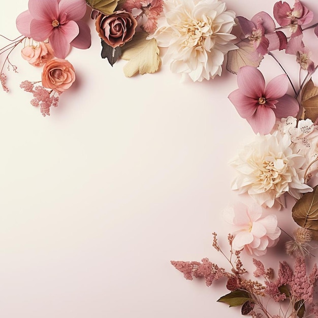 a pink wall with flowers on it and a pink background.