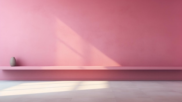 影のあるピンクの壁