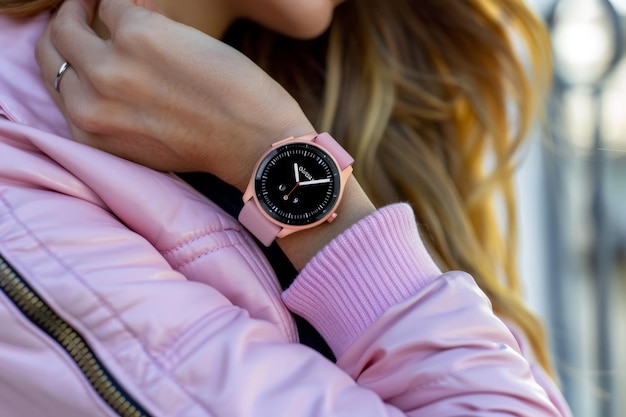 Photo pink watch on a girl39s wrist