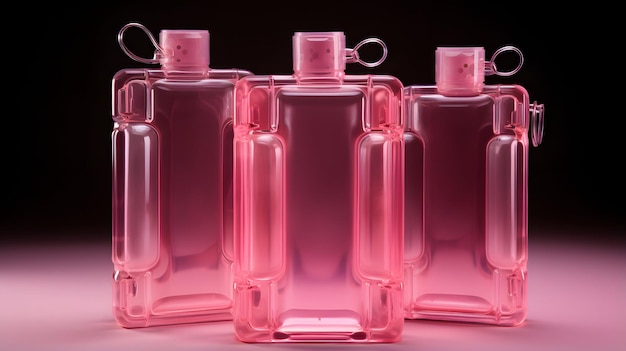 Photo pink water bottle