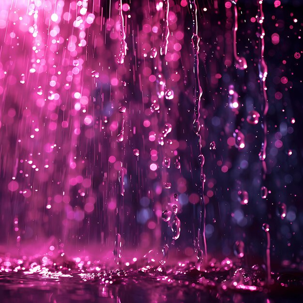 Photo a pink water drop that is sprinkled with water