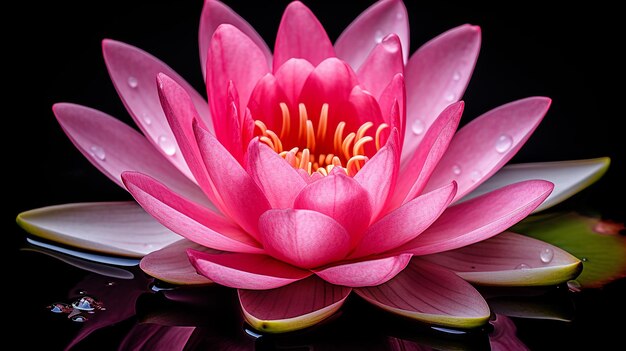 Photo pink water lily close up award winning studio