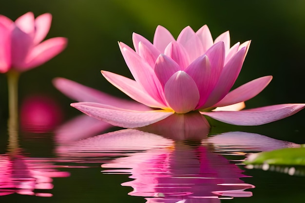 pink water lily in the pond