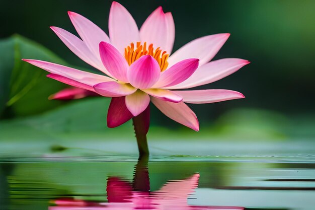 A pink water lily with the words