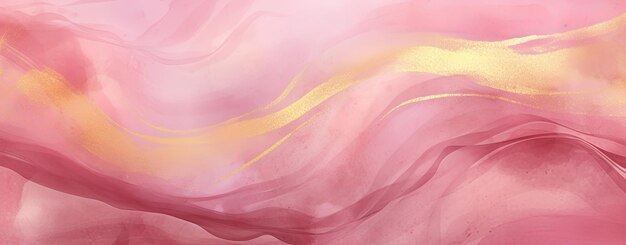 Pink watercolor background with golden veins