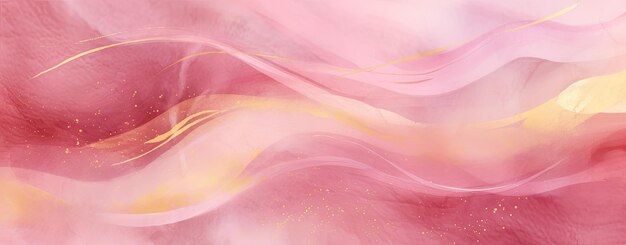 Photo pink watercolor background with golden veins