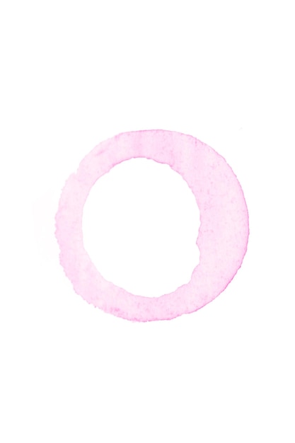 Pink watercolor circle isolated on white background