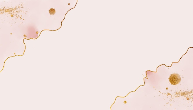 Розовая акварель и золотая линия с бумажным текстурным фоном для шаблона пригласительной открытки поздравительной открытки свадебной открытки